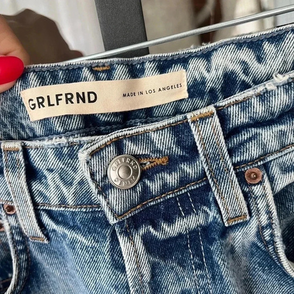 GRLFRND jeans Karolina High Rise Straight Cropped Larchmont light wash 28 denim - Picture 3 of 8